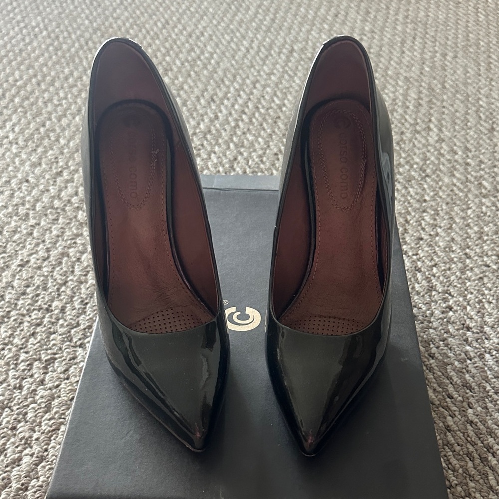 Corso Como Blair Bronze Patent Pointed-Toe Pumps